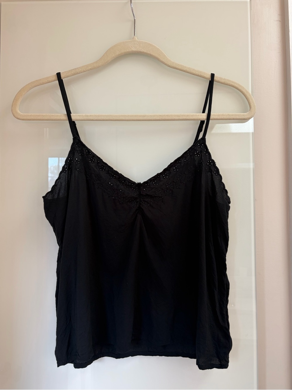 American Eagle Black Lace-Trim Camisole